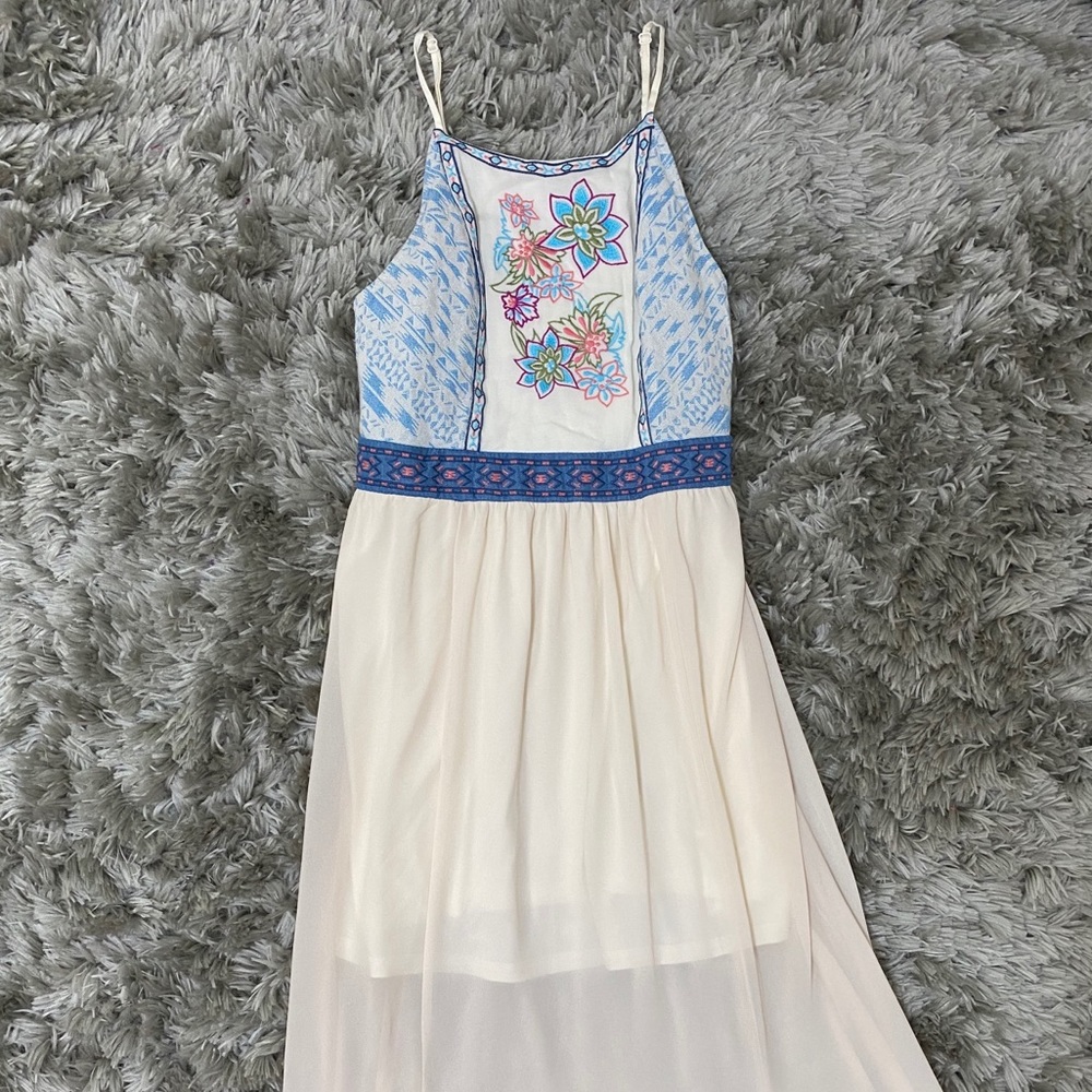 Sheer Embroidered Maxi Dress